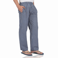 Pantalon de pyjama tissé à coupe droite pour hommes, vêtements de nuit, pyjama à carreaux en flanelle, pantalon de marche en tricot avec OEM