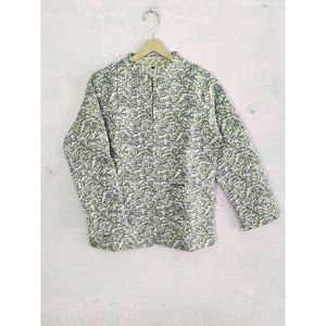 Chaqueta Unisex de algodón 100% acolchada con estilo, bloque de mano estampado Floral, diseño Reversible, botón transpirable de longitud corta - Product Image 2