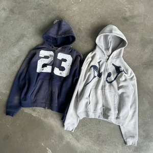OEM Custom Manufacturer 3D Embroidery Distressed Patch Hoodies Print Cut and Sew Men Cropped Stone Acid Washed Hoodie - Product Image 5
