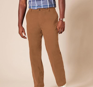 Chinos en coton stretch slim pour homme, taille haute, fermeture éclair, imperméable, séchage rapide, look personnalisé, fabriqué avec les meilleurs matériaux - Product Image 2