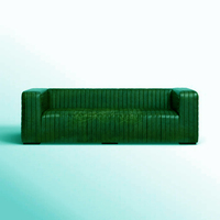 Sofá de cuero verde de 3 plazas de alta calidad, estilo moderno Simple para el hogar, Hotel, restaurante o apartamento, muebles de sala de estar