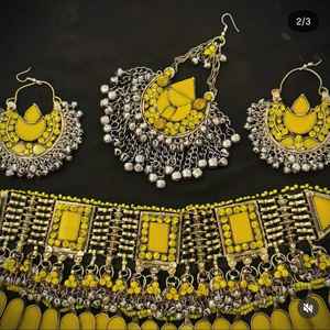 Fashionable Lightweight Afghan Kuchi Tribal Vintage Jewelry Sets Afghani Necklace Earrings for Adults <b>Wedding</b> <b>Anniversary</b> Gifts - Product Image 3