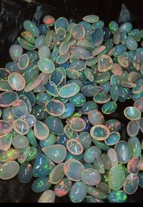 Cabujón de corte ovalado de piedra lunar arcoíris etíope blanco Natural, mezcla de piedras preciosas sueltas para la fabricación de joyas - Product Image 2