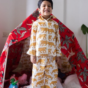 Venta al por mayor, barato, compra a granel, nuevo traje de noche para niños, mezcla de algodón, estampado, bloque de mano, ropa de dormir, vestido para niños - Product Image 5