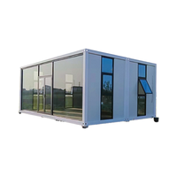 20 pieds moderne économie d'énergie paquet plat maisons modulaires Structure en acier préfabriquée conteneur pliant Kit de porte en verre extérieur