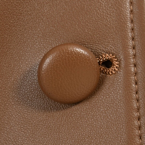 Gabardina de piel de oveja auténtica con doble botonadura para mujer, informal para ropa de invierno abrigo largo, chaqueta de invierno de piel de cordero personalizada - Product Image 6