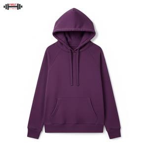 Streetwear de haute qualité pour hommes, sweat à capuche brodé en coton et polaire, teint uni, 300gsm, coupe régulière, avec logo personnalisé, pour l'hiver - Product Image 1