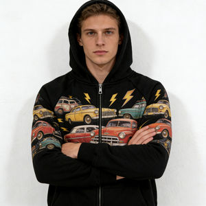 Sudadera con Capucha para Hombre, Moderna, de Invierno, 100% Algodón, con Cierre Completo, Estilo Vintage, Informal, para Uso Diario, Suave, Cómoda y Elegante - Product Image 3