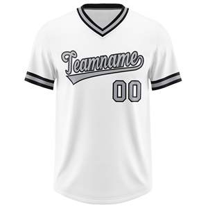 Camisetas de béisbol con cuello en V cosidas para jóvenes con bordado personalizado - Product Image 3