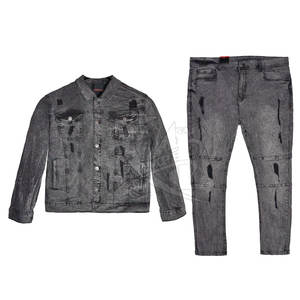 Conjunto de vaqueros para hombre nuevo estilo hecho a medida, diseña tu propio logotipo, conjunto de vaqueros para hombre, conjunto de vaqueros para hombre a prueba de viento - Product Image 1