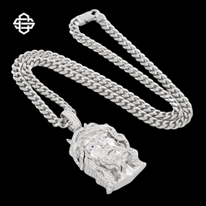 Collier pendentif Jésus en or rose de luxe pour hommes chaîne à maillons cubains glacés bijoux religieux Hip Hop - Product Image 1