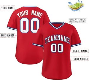 Chemises pour hommes Maillot de baseball 100% polyester imprimé par sublimation numérique personnalisé Maillot de softball ras du cou - Product Image 4