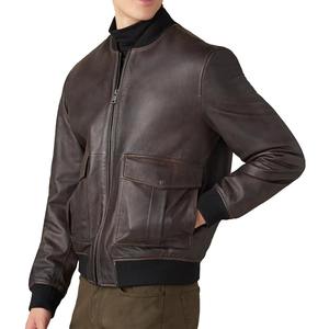 Veste en cuir véritable pour homme High Street Bomber décontracté et élégant Design de moto - Product Image 2