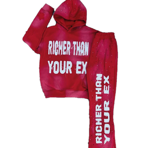 Custom Men's Heavyweight Distressed Zip-Up Hoodie Sweatpants Acid Washed Vintage Streetwear Breathable <b>Hip</b>-Hop Print Tracksuit - Product Image 2