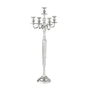 Centres de table de mariage en aluminium Candélabres à 5 bras Candélabres en métal gaufré de haute qualité pour la décoration intérieure - Product Image 3
