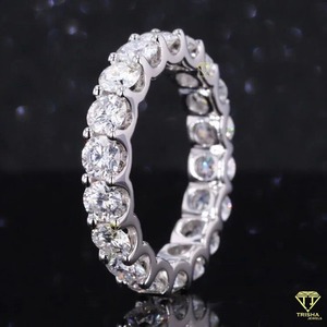 Bande d'éternité ronde classique cultivée en laboratoire pour femmes Bague de mariage en diamant VVS en argent sterling 925 disponible pour le prix d'exportation - Product Image 3