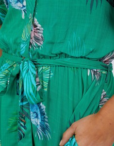 Half-Sleeve Casual Floral Printed Viscose Tea-Length A-Line Dress Soft Comfortable Summer Autumn Evening Sexy Vintage Style - Product Image 4