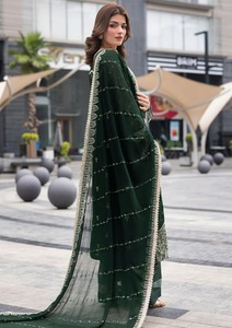 Vestidos de mujer de estilo oriental con bordado de diseños pesados, vestido largo cosido de tela suave transpirable con Sharara Dupatta acampanada - Product Image 2