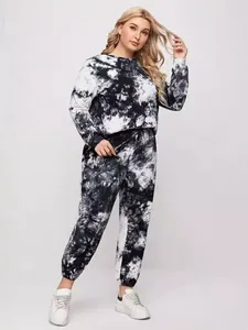 2023 Traje de jogging ajustado personalizado para mujer Increíble chándal Tie Dye con patrón sólido Último diseño - Product Image 6