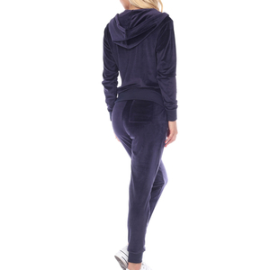 Conjunto de chándal de 2 piezas de terciopelo cálido de nuevo estilo para mujer, Tops casuales largos con decoración Vintage para el invierno 2026 - Product Image 6