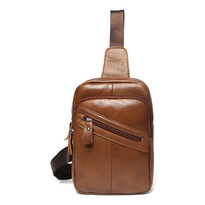 Bolso de pecho minimalista para hombre, bolso de hombro de microfibra, cuero sintético, cierre de cremallera, a la moda, uso diario, para todas las estaciones - Product Image 3