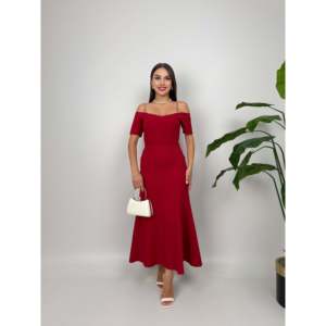 ชุดเดรสผ้าซาตินทรงเข้ารูปประดับมุก 4010 พร้อมดีไซน์สายรัดรูปดอกกุหลาบและเอวทรงธรรมชาติ - Product Image 2