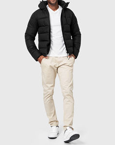 2026 Casual Style Outdoor Wear <b>Men</b> Padded Coats Bubble <b>Puffer</b> <b>Jacket</b> with Full Sleeves and Hooded Collar Shiny <b>Puffer</b> <b>Jacket</b> - Product Image 1