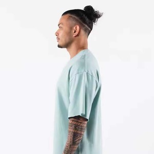 Wholesale Custom logo 95% Cotton <b>5</b>% Spandex Dropped Shoulder Running Gym Oversize Blank <b>T</b>-<b>shirts</b> for <b>Men</b> - Product Image 3