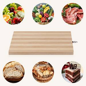 Tabla de Cortar de Madera de Bambú Marrón al por Mayor para Cocina con Anillo para Colgar, Tabla de Cortar Ligera para Verduras y Queso - Product Image 2