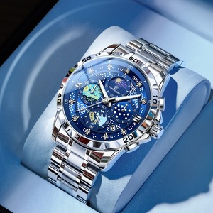 Reloj de Cuarzo Automático para Hombre, Resistente al Agua, Estilo Coreano, Esfera con Diseño de Cielo Estrellado, Luminoso, con Calendario, Casual, para Estudiantes - Product Image 1