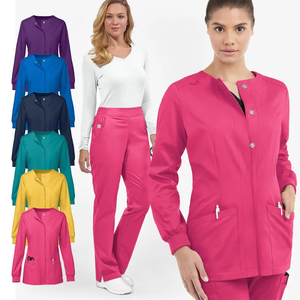 Uniformes de Enfermería de moda, uniformes médicos lavable para mujeres y hombres de algodón elástico de enfermera, juegos de Cirugía de lona de grado hospitalario - Product Image 1