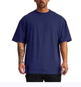 T-shirt en coton 100% de qualité en gros personnalisé pour hommes Vêtements Chemise unie Streetwear Vêtements vintage T-shirts surdimensionnés pour hommes - Product Image 2