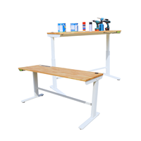 Bureau réglable en hauteur moderne le plus vendu pour usage professionnel, convertible, avec plateau en bois et structure métallique, certifié ISO