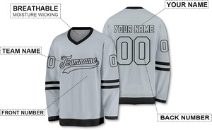 Vente en gros de maillots de hockey sur glace réversibles uniformes de l'équipe professionnelle sur mesure respirants évacuation de l'humidité poids lourd par sublimation OEM - Product Image 4