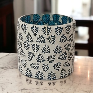 Candelabros y tarros de cristal con diseño de mosaico de hojas azules hechos a mano de lujo, tamaños personalizados, tapa de cerámica, decoración del hogar, bodas, Navidad - Product Image 3