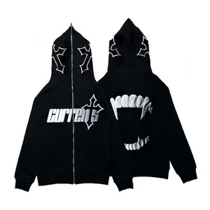 Vêtements de haute qualité, vêtements intégraux, sweats à capuche zippés Streetwear grande taille pour hommes - Product Image 3