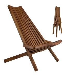 Silla plegable de madera maciza de Acacia de perfil bajo con estilo para patio al aire libre, porche, césped, jardín, muebles para el hogar, personalizable - Product Image 1