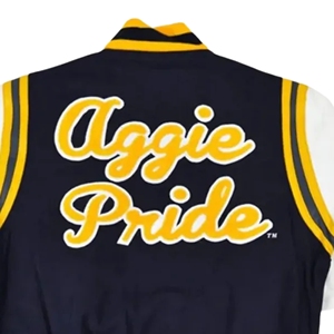 Para A & T HBCU Letterman Aggie Pride College Varsity chaqueta recubierta frontal bordado - Product Image 6
