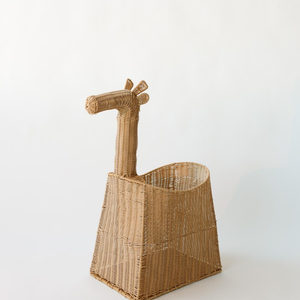 Cesta de Almacenamiento de Mimbre de Ratán con Forma de Animal Hecha a Mano, Decoración para el Hogar Infantil - Product Image 1