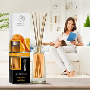 Diffuseur à bâtonnets Aromatika Orange 100ml avec huile essentielle naturelle, parfum d'ambiance longue durée aux agrumes doux - Product Image 6