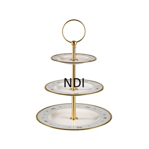 New Arrival Design Wedding Birthday Parties Enamel Finished <b>3</b> <b>Tier</b> Metal <b>Cake</b> Platter <b>Stand</b> - Product Image 1