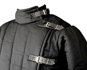 Gambesons médiévaux historiques en coton, technique de couture artisanale, art et objets de collection européens, motif uni - Product Image 4