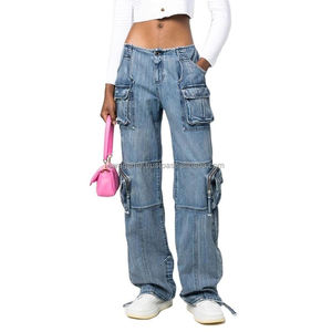 Nueva moda para mujer, ropa informal para exteriores, pantalones vaqueros de mezclilla, transpirables, de secado rápido, logotipo personalizado, estampado y Color personalizado - Product Image 6