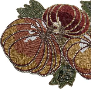 Christmas Decorative and Leaves Design <b>Beaded</b> Runner <b>Placemat</b> Dining Table Fancy Mat Handmade Decorative Runners for Wedding - Product Image 4