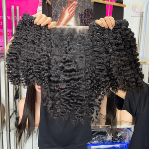 Livraison directe paquet de cheveux humains vierges birmans bouclés à double trame cheveux humains bruts vietnamiens d'un donneur cuticule alignée cheveux bruts bouclés birmans - Product Image 5