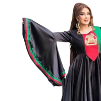 Robe afghane sur mesure pour femme, à fleurs/uni, avec fermetures éclair, robe de soirée longue en satin, 100% polyester, drapeau afghan
