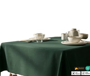 Mantel de Tela de Pato Resistente al Agua y a las Manchas de 80x80cm |   Funda para Comedor Interior/Exterior de Lona Verde Oscuro con Certificación OEKO-TEX - Product Image 4