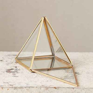 Terrarium polyvalent en verre transparent doré avec bordure en laiton, vente à chaud, vintage, nouvelle arrivage, prix de gros, décoration pour la maison et le mariage - Product Image 4