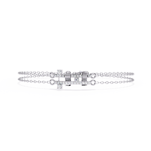 กำไลข้อมือเพชรเพาะเลี้ยงแบบมินิมอลสำหรับผู้หญิง ทอง 14K ทรงบริลเลียนท์คัต สี D เกรด E สไตล์โรแมนติก - Product Image 4