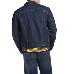 Vente en gros de vestes en jean à la mode pour hommes vestes en jean bleues déchirées pour hommes veste en jean personnalisée pur coton pré-lavé - Product Image 4